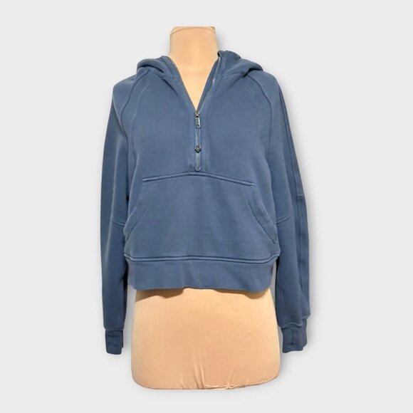 Lululemon Scuba 1/2 Zip Hoodie XS / S Iron Blue Fade Sweatshirt Cozy Cotton Terr - Picture 5 of 8